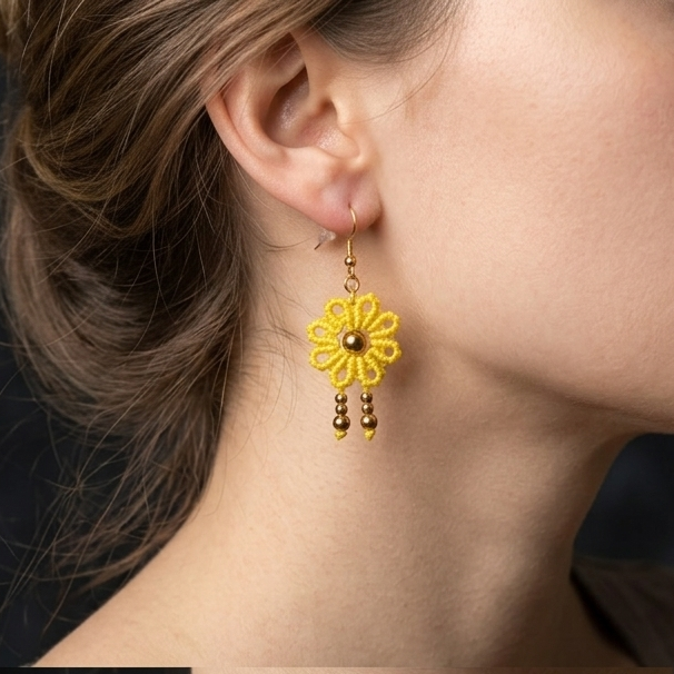 PENDIENTES FLOR DE SOL AMARILLO