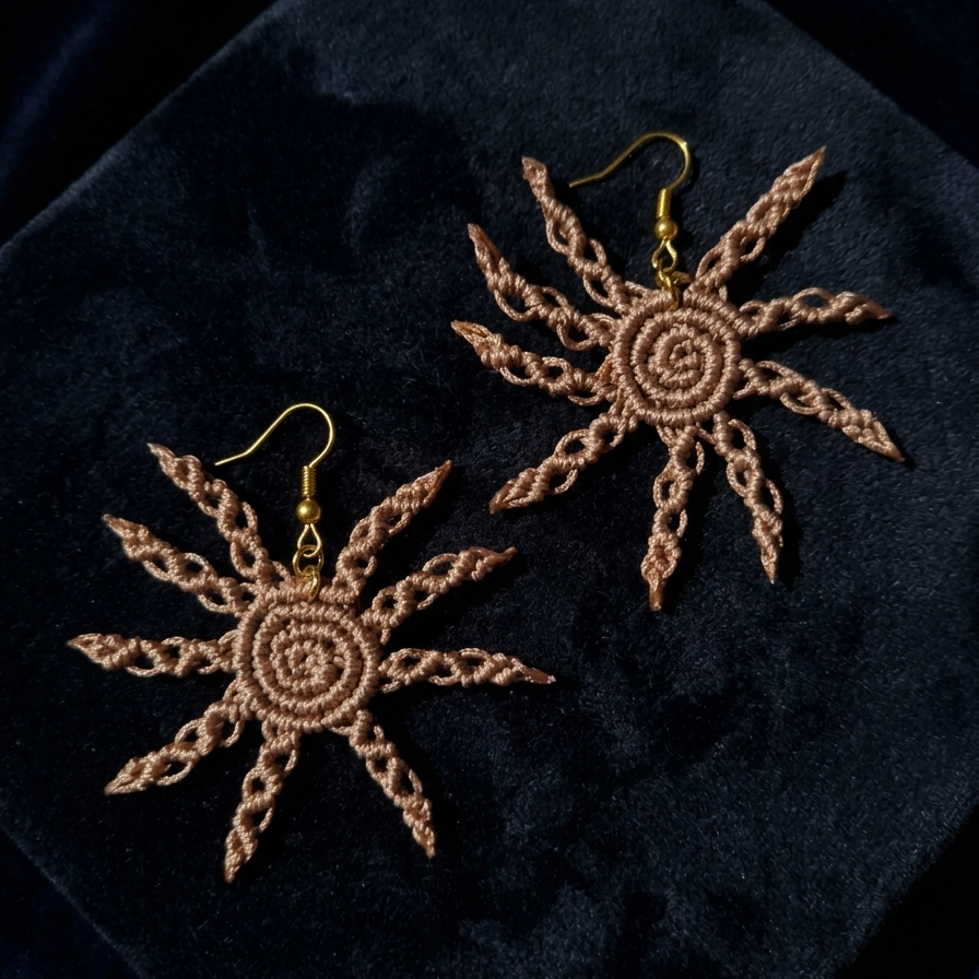 PENDIENTES SOL BEIGE BOHO CHIC