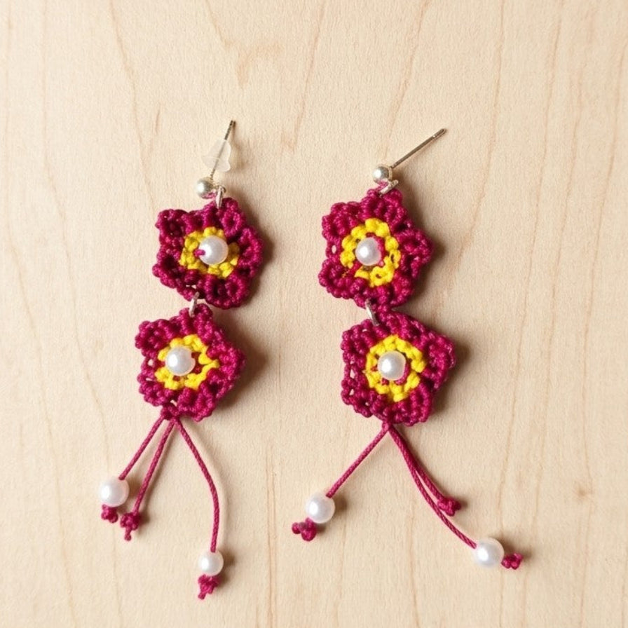 PENDIENTES FLORES DOBLES