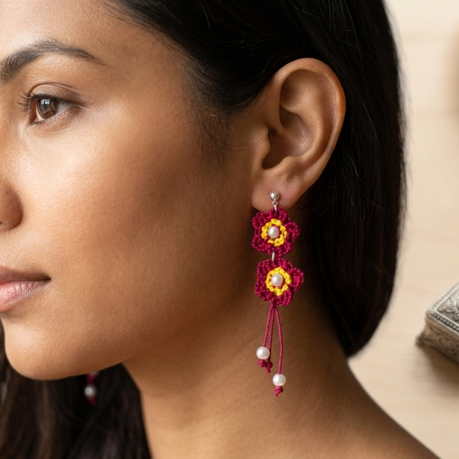 PENDIENTES FLORES DOBLES