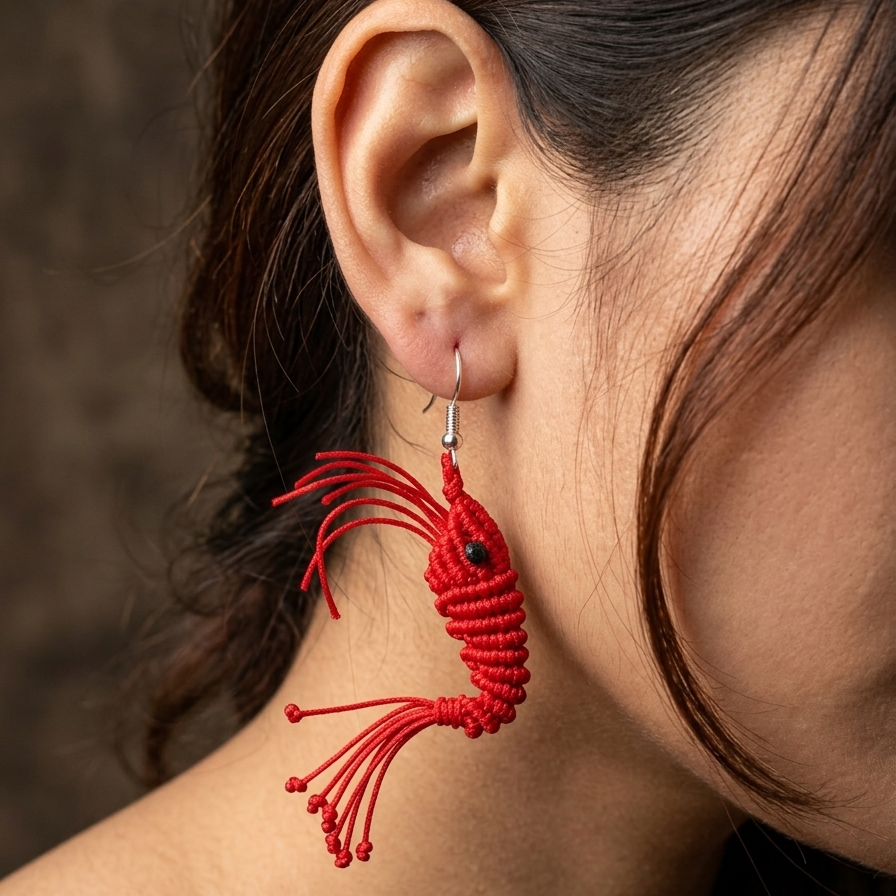 PENDIENTES DIVERTIDOS CAMARONES