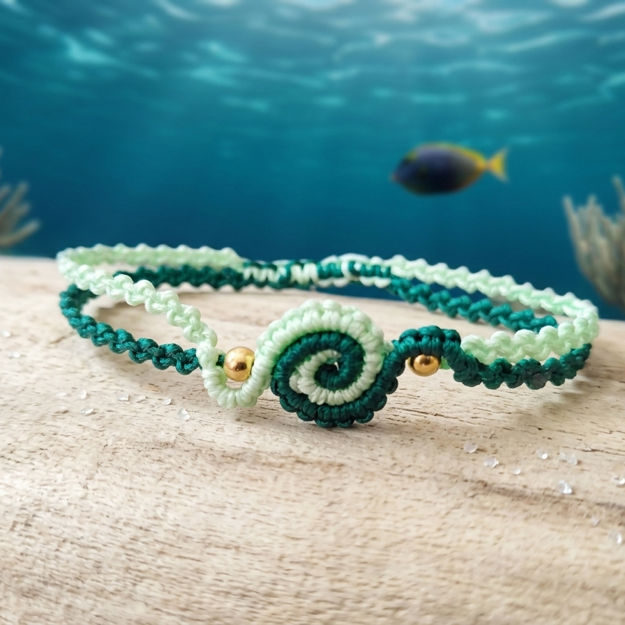 PULSERA OLAS DEL MAR 🌊 VERDE