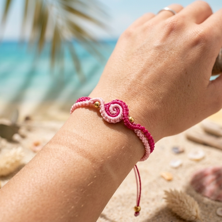 PULSERA OLAS DEL MAR 🌊 ROSA
