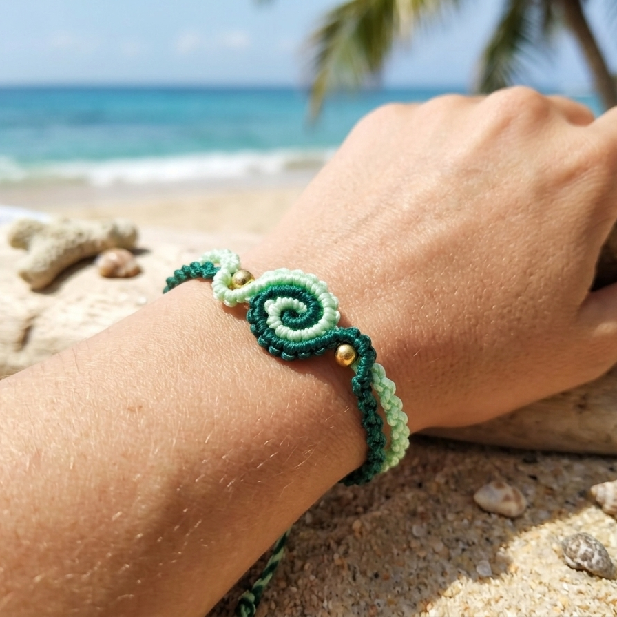 PULSERA OLAS DEL MAR 🌊 VERDE