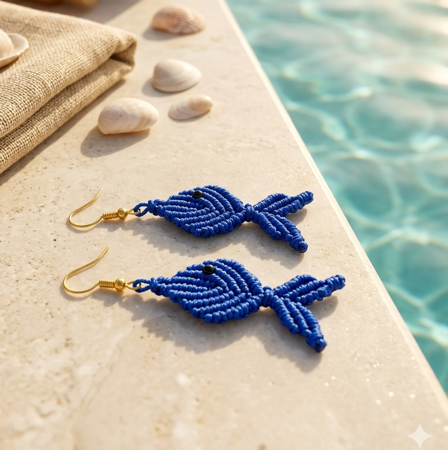 PENDIENTES PECES DIVERTIDOS azules