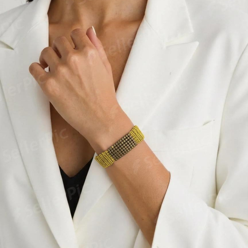 BRAZALETE CUADRADOS METAL