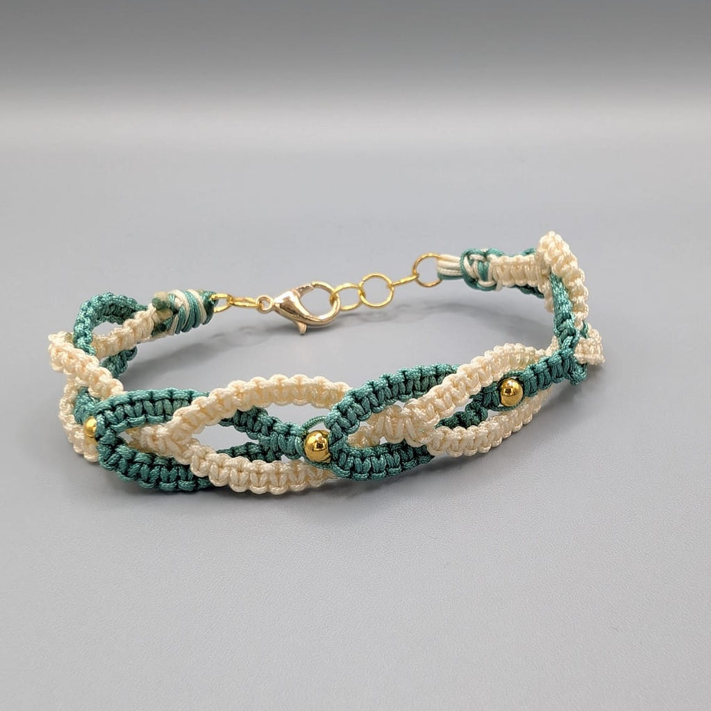 PULSERA DOS TONOS AGUAMARINA