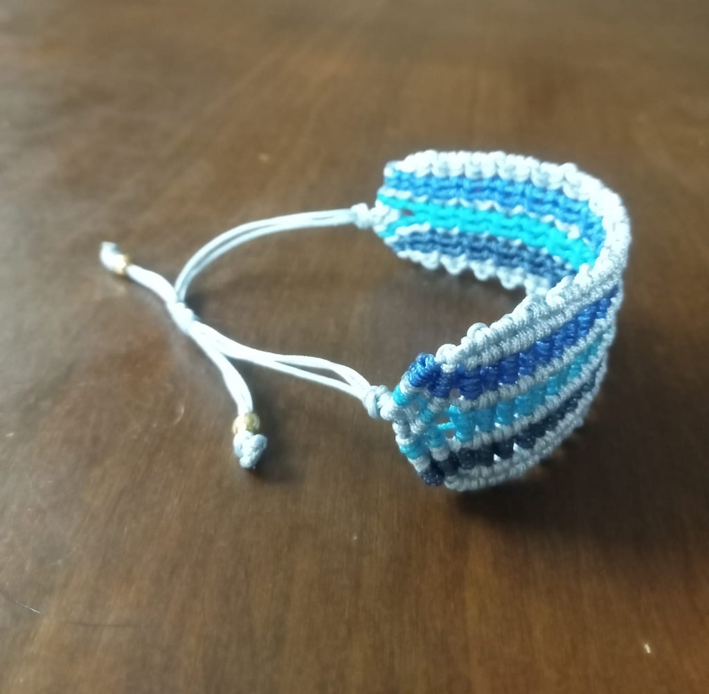 BRAZALETE TRES TONOS AZULES FUERTES