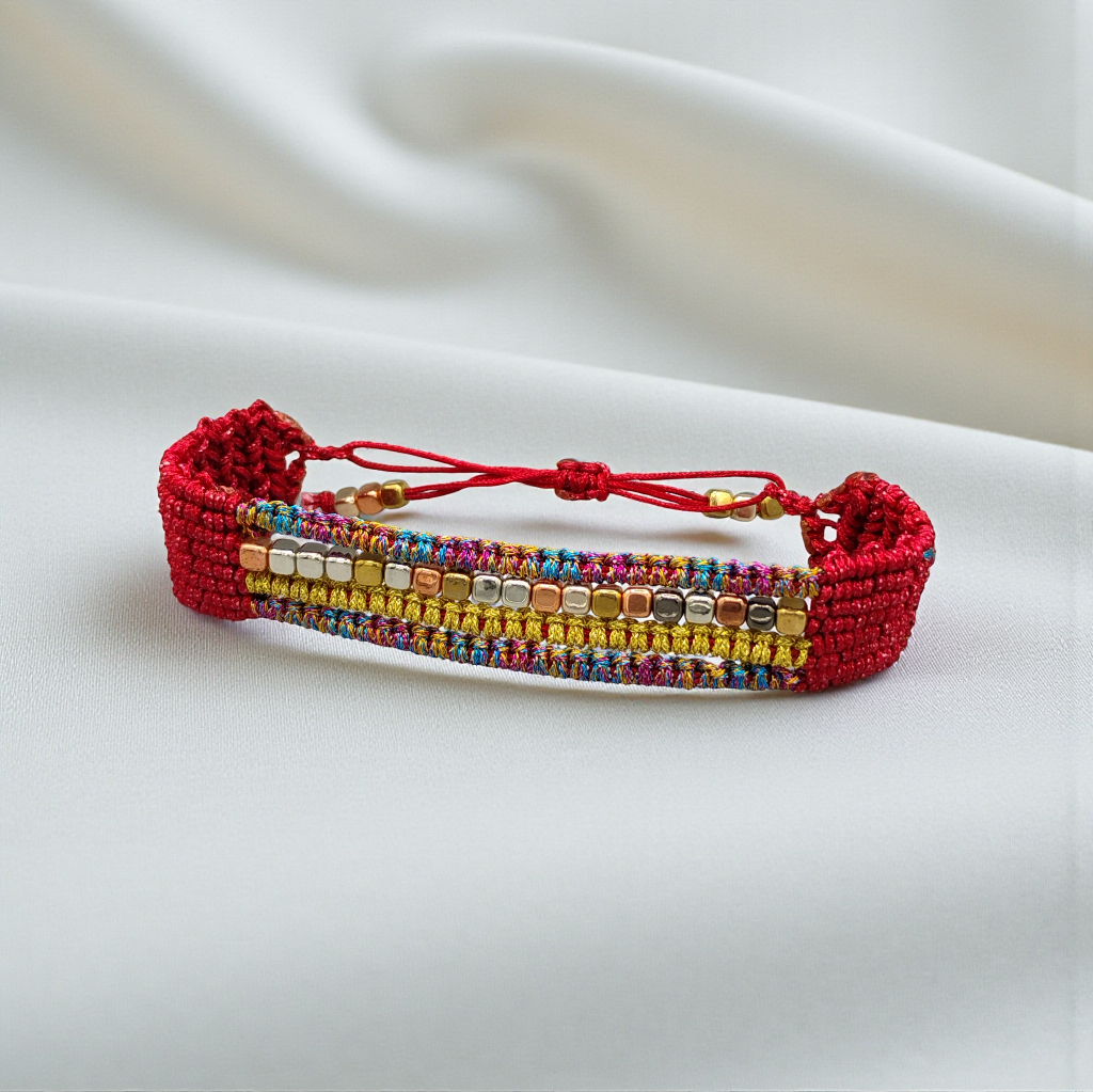 PULSERA GRANATE Y MULTICOLOR