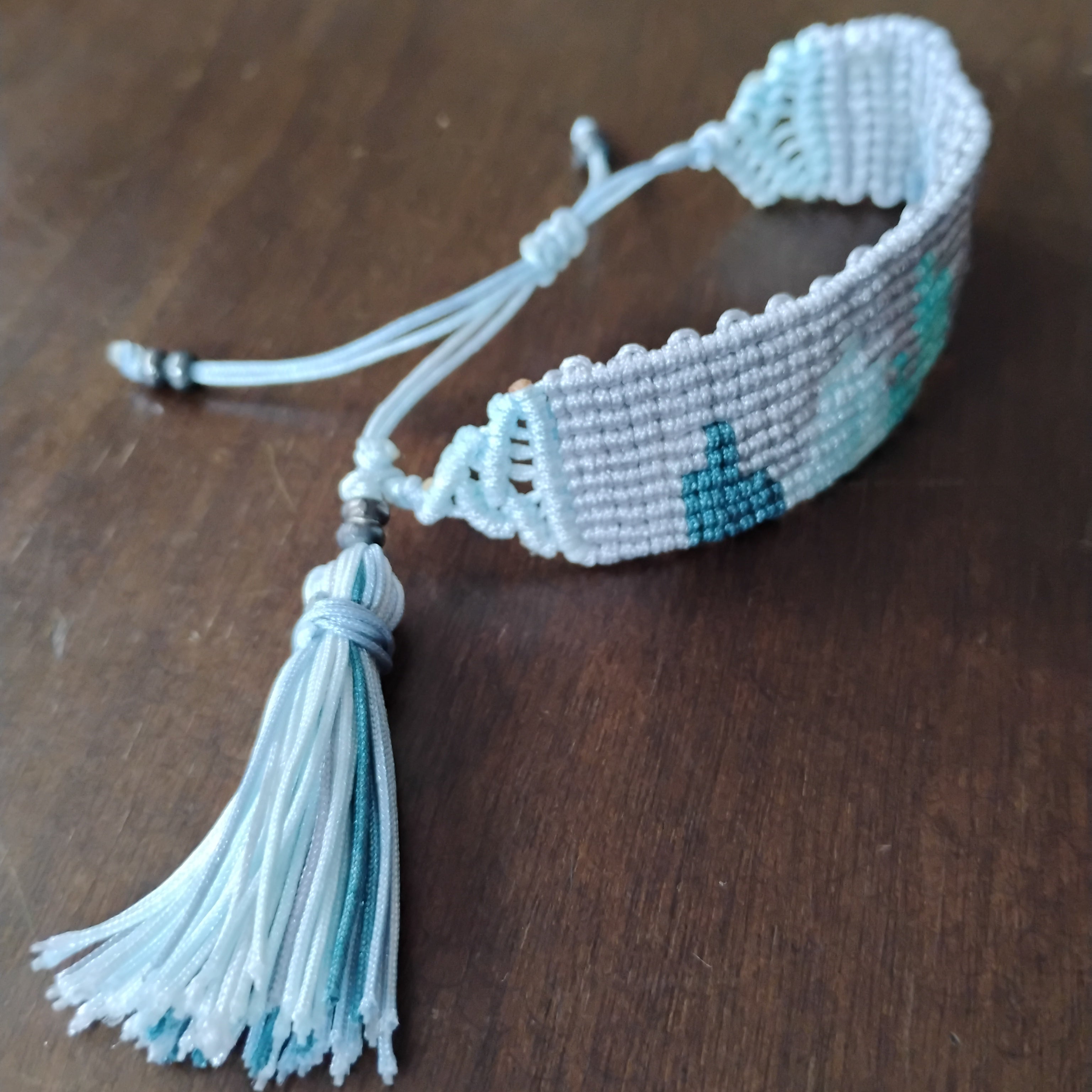 BRAZALETE GEOMETRIA MONTAÑAS AZULES