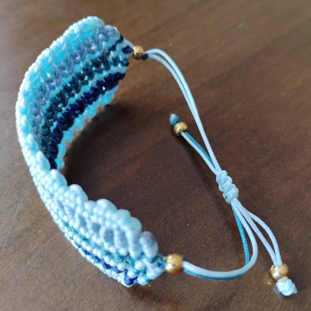BRAZALETE TRES TONOS AZULES CLAROS