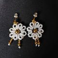 PENDIENTES FLOR DE SOL BLANCOS