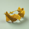 BRAZALETE DOBLE ZIG-ZAG DOS TONOS MOSTAZA
