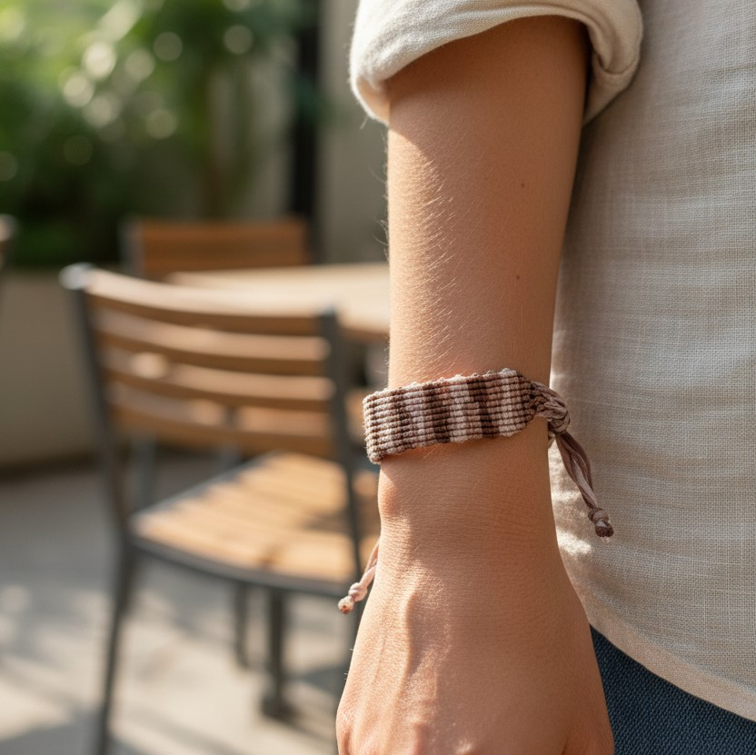 BRAZALETE GEOMETRIA IRREGULAR MARRON SUAVE