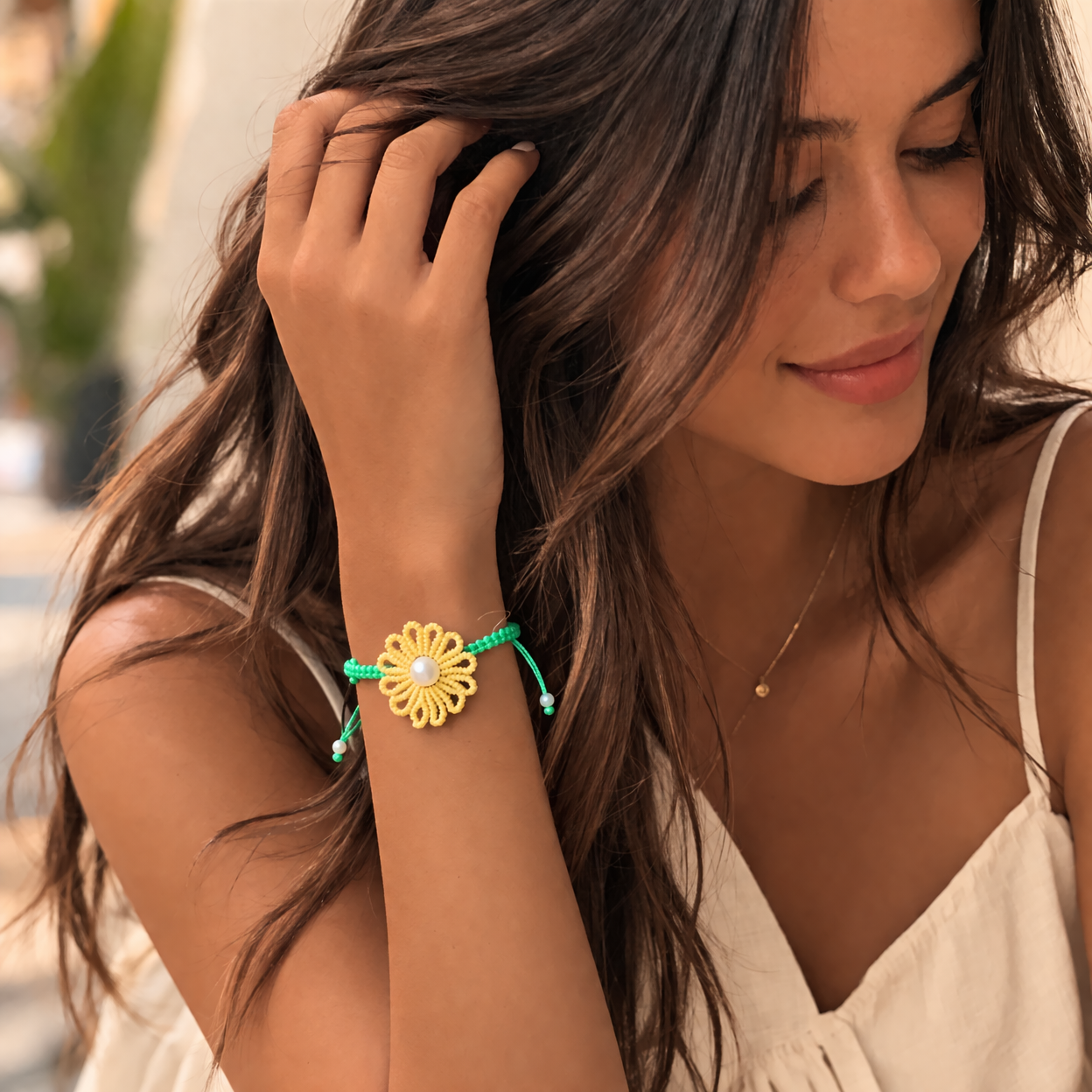 PULSERA FLOR DE SOL AMARILLA