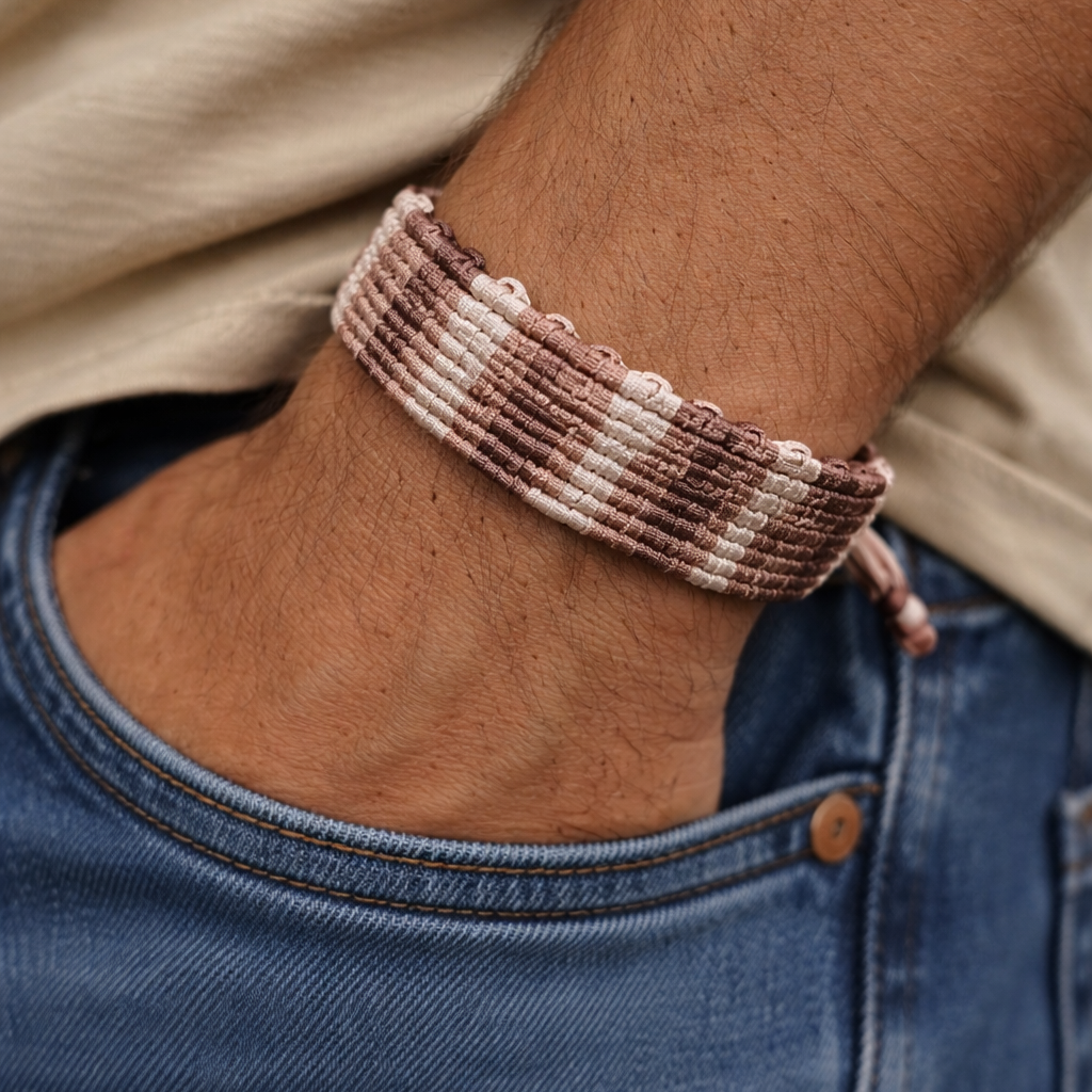 BRAZALETE GEOMETRIA IRREGULAR MARRON SUAVE