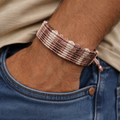 BRAZALETE GEOMETRIA IRREGULAR MARRON SUAVE