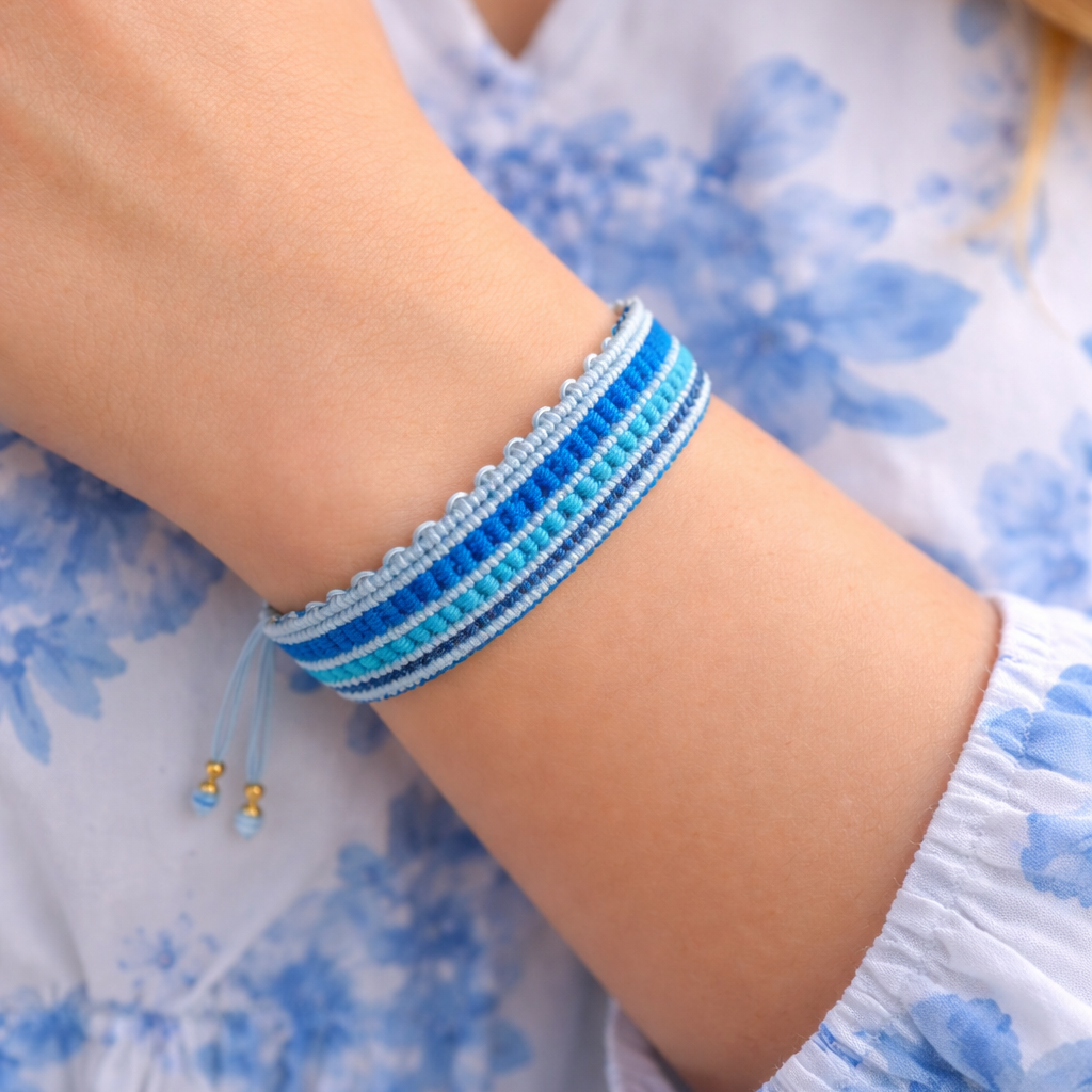 BRAZALETE TRES TONOS AZULES FUERTES