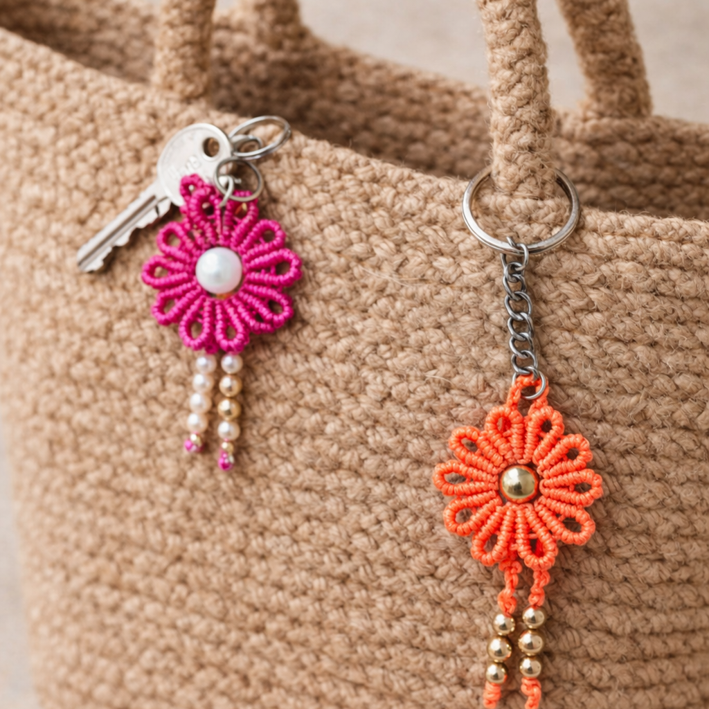 LLAVERO FLOR DE SOL NARANJA