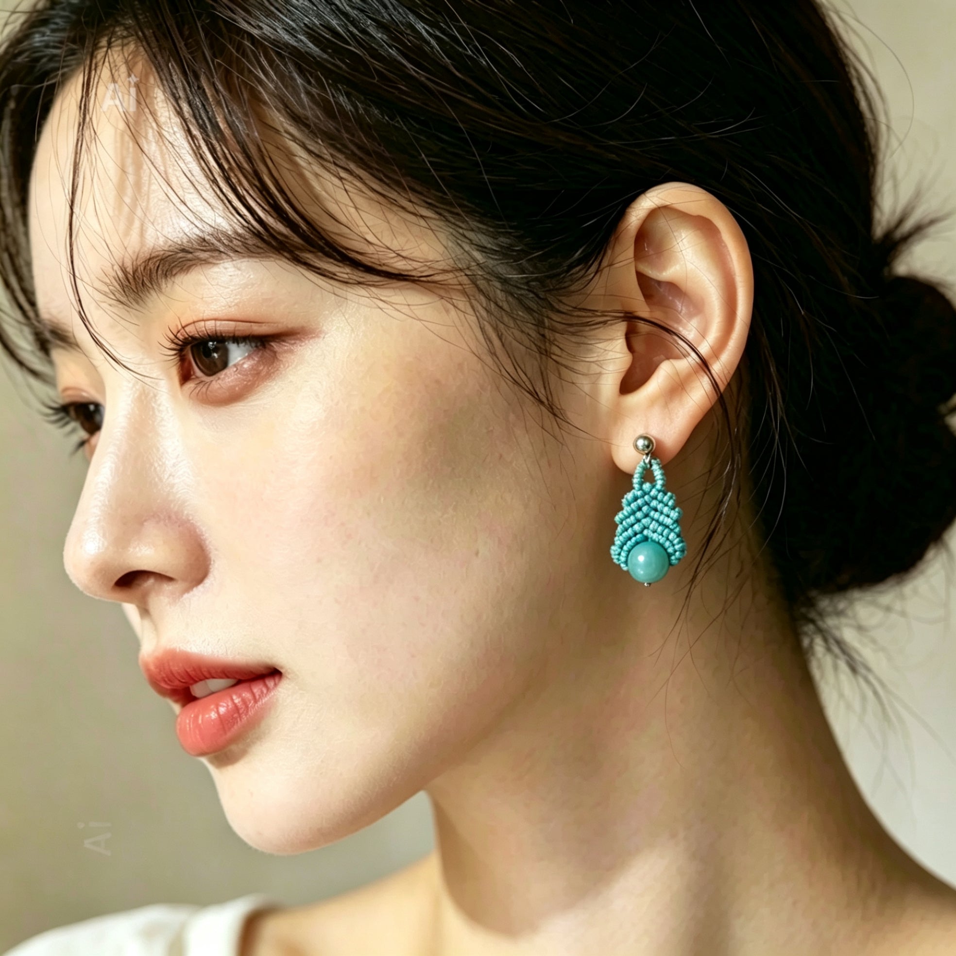 PENDIENTES PERLA TURQUESA