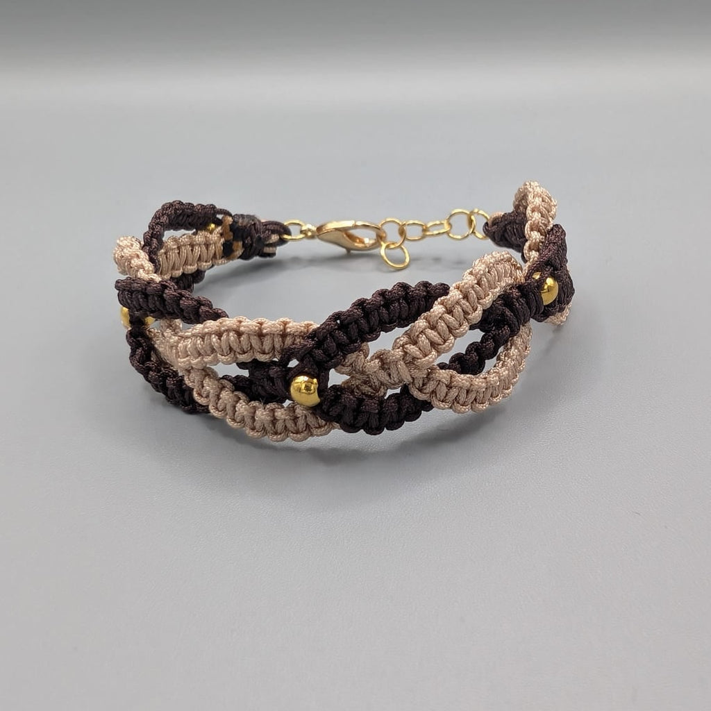 PULSERA DOS TONOS COLORES TIERRA
