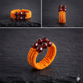ANILLO SIN UNIÓN naranja con cristales facetados