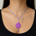 COLLAR FLOR DE SOL BERENJENA
