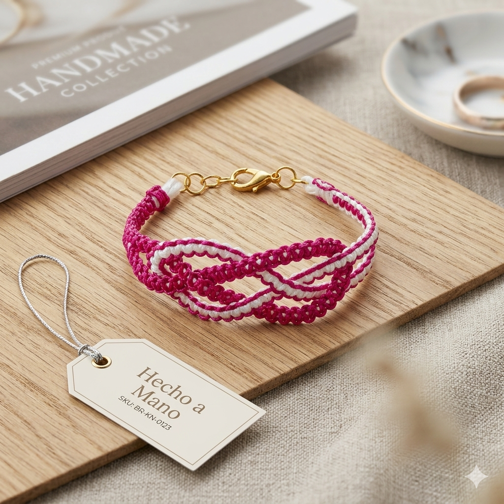 PULSERA NUDO DE LA SUERTE fucsia 🍀