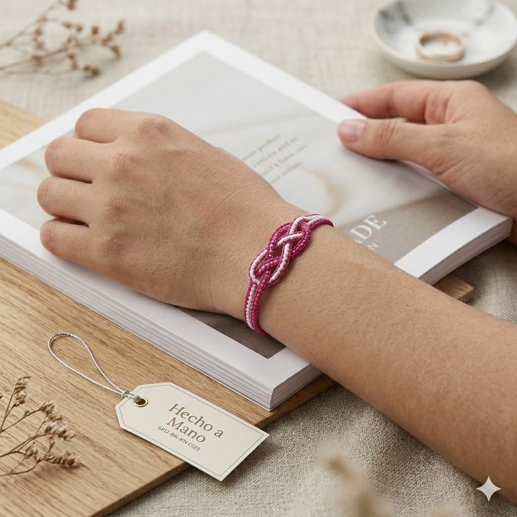 PULSERA NUDO DE LA SUERTE fucsia 🍀