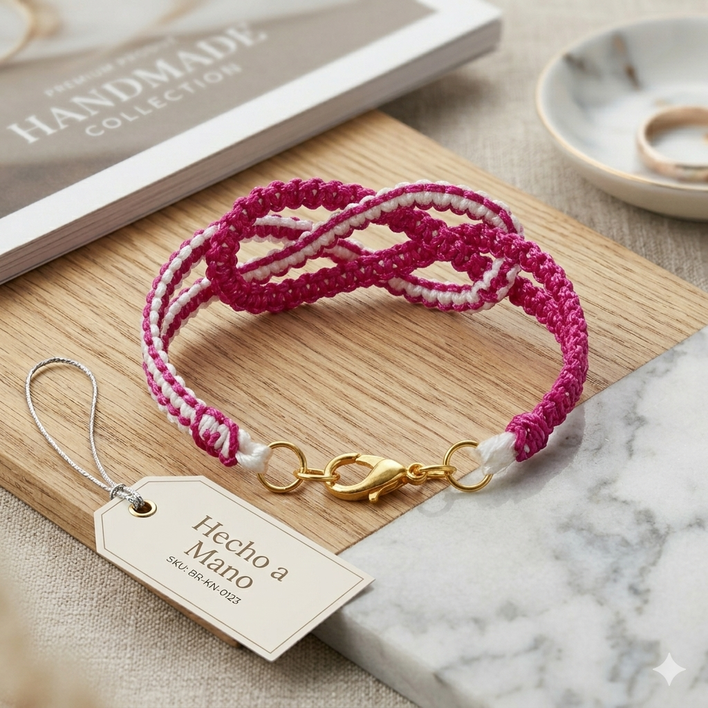 PULSERA NUDO DE LA SUERTE fucsia 🍀