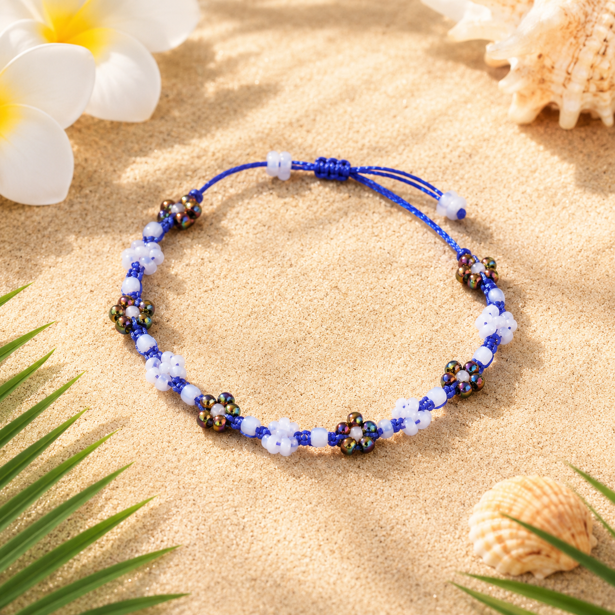 TOBILLERA FLOR DE VERANO azul