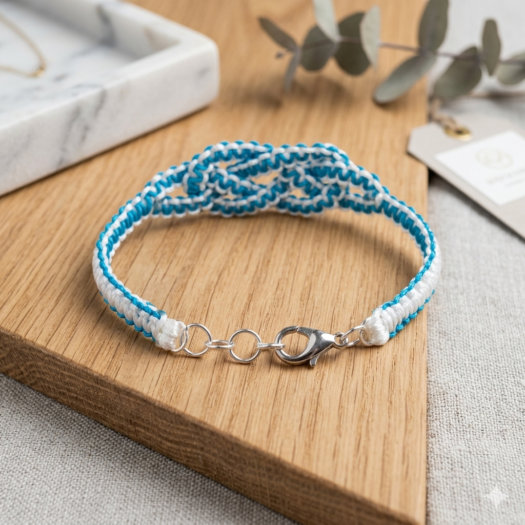 PULSERA NUDO DE LA SUERTE 🍀 azul