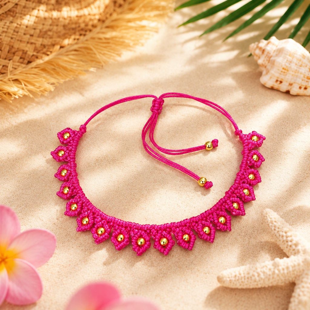 TOBILLERA ESTILO MEDIEVAL fucsia
